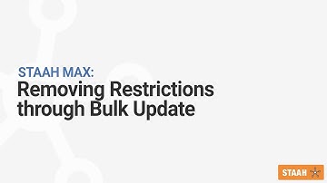 Removing Restrictions (Bulk Update) - STAAH MAX