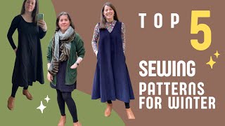 dress winter pattern outfit Winter Sewing Pattern Bundle 1
