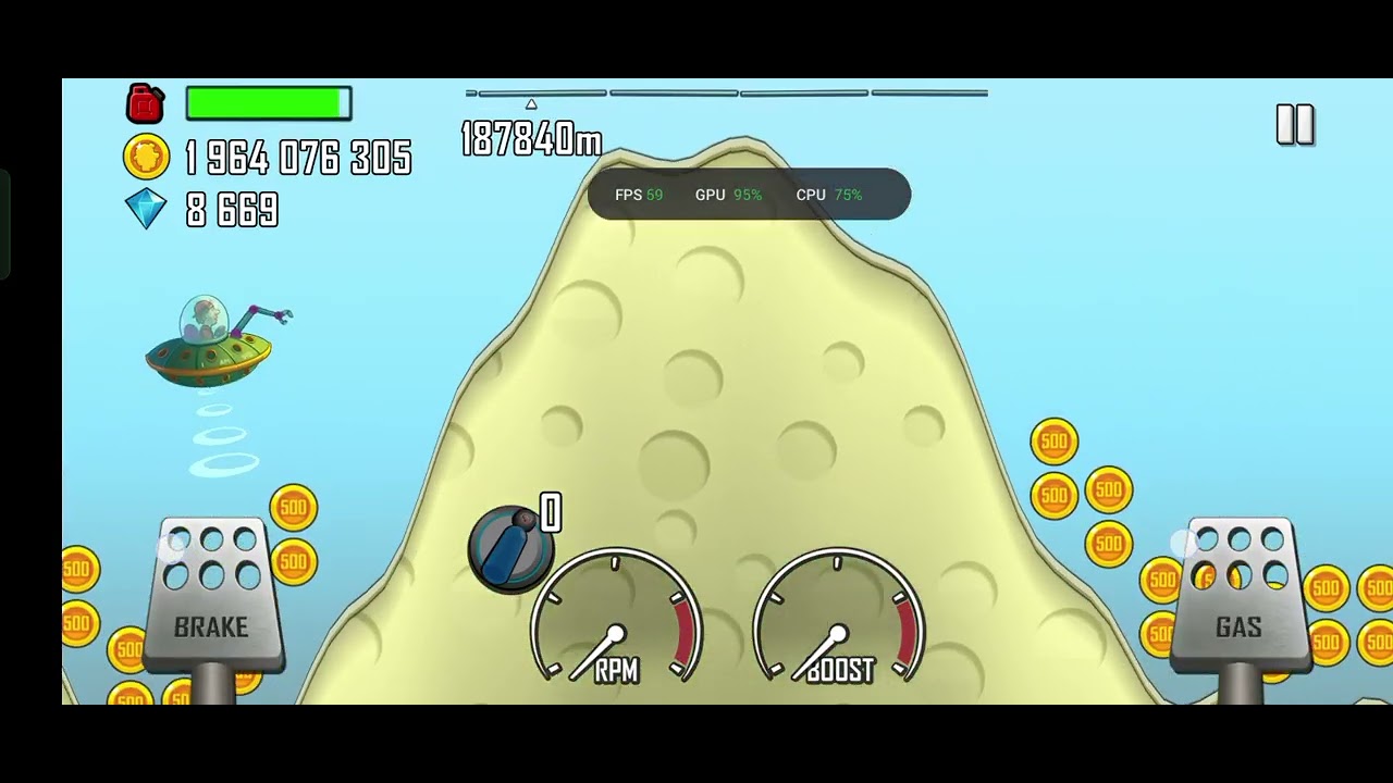 Hill Climb Racing desert with UFO full run part 4 new car and stage wr 