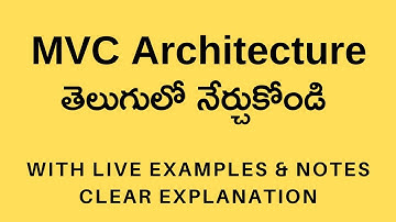 MVC Architecture Pattern in Telugu  | MVC with Live Example & Notes | Sai Gopi