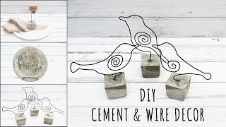 DIY cement & wire (wire art) decor - Easy wire art and craft ideas.