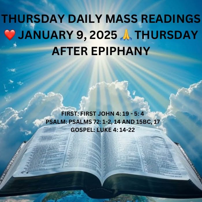 Thursday Holy Mass Readings ️January 9, 2025 catholicmassreading 