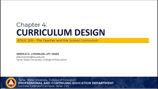 Chapter 4   Curriculum Design