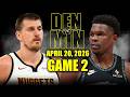 Denver Nuggets vs Minnesota Timberwolves Full Game 2 Highlights - April 20, 2026 | NBA Playoffs