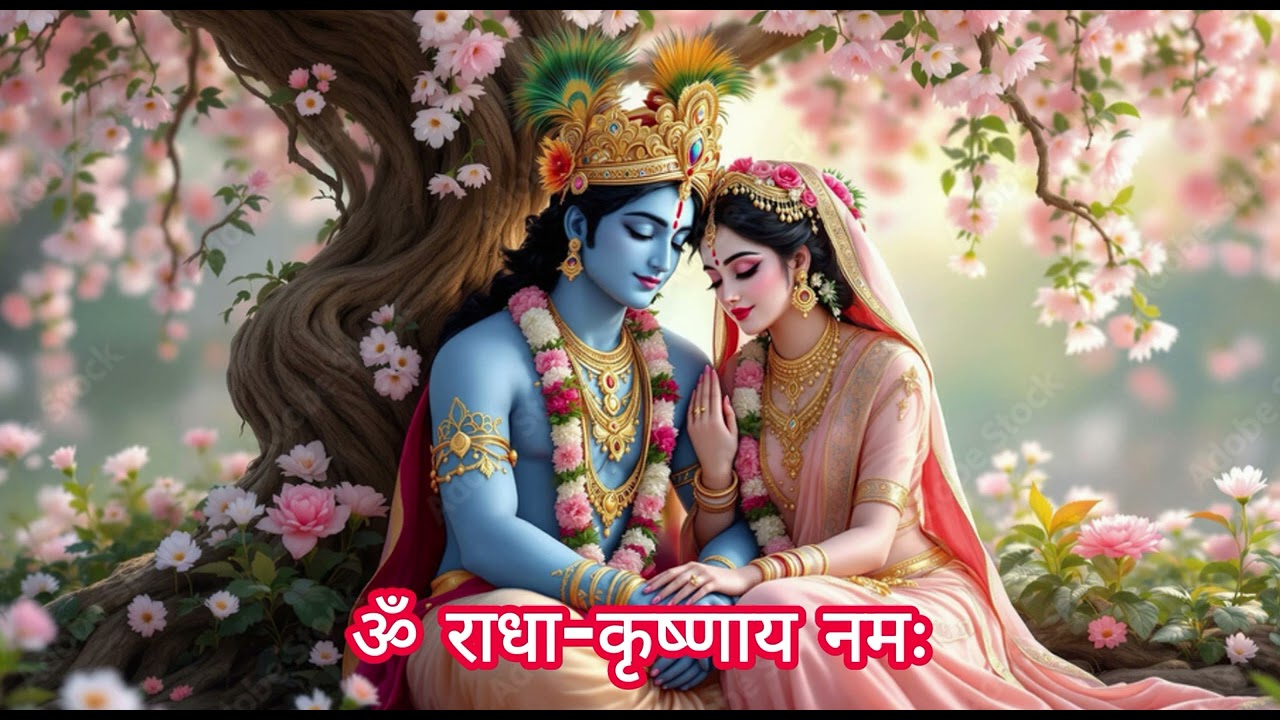 ॐ राधा-कृष्णाय नमः | 108 Times Chanting | Peaceful Radha Krishna Mantra | Meditation Music