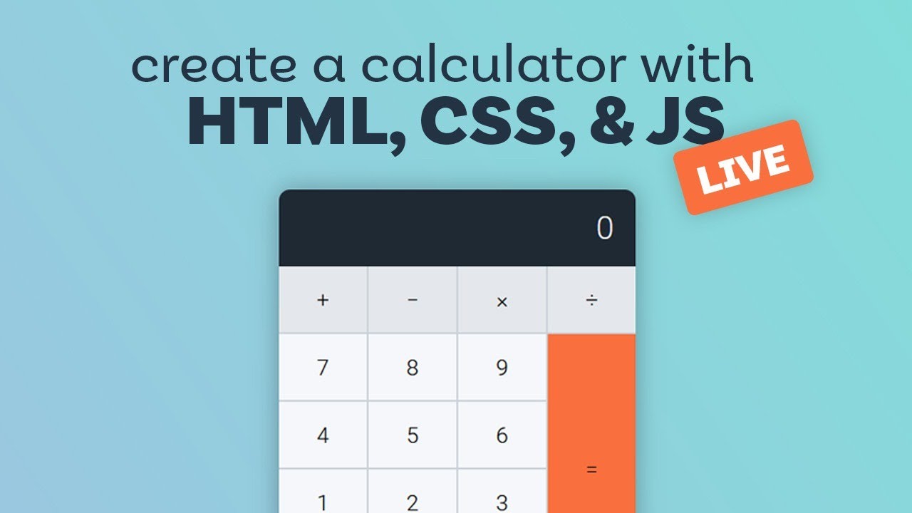 Create a Calculator with HTML, CSS, and Vanilla JavaScript