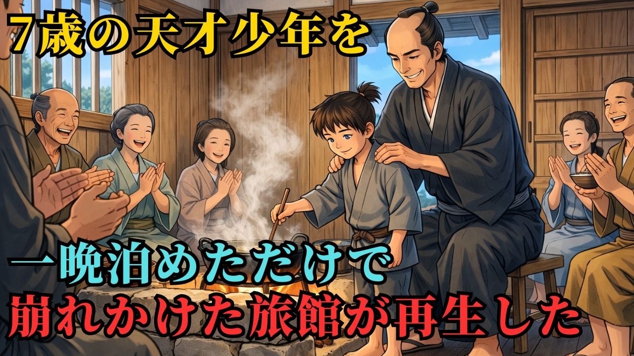 7歳の天才少年が一晩泊まる場所を与えられ、荒れ果てた旅館を救った｜野談｜昔話｜いきさつ｜笑い話