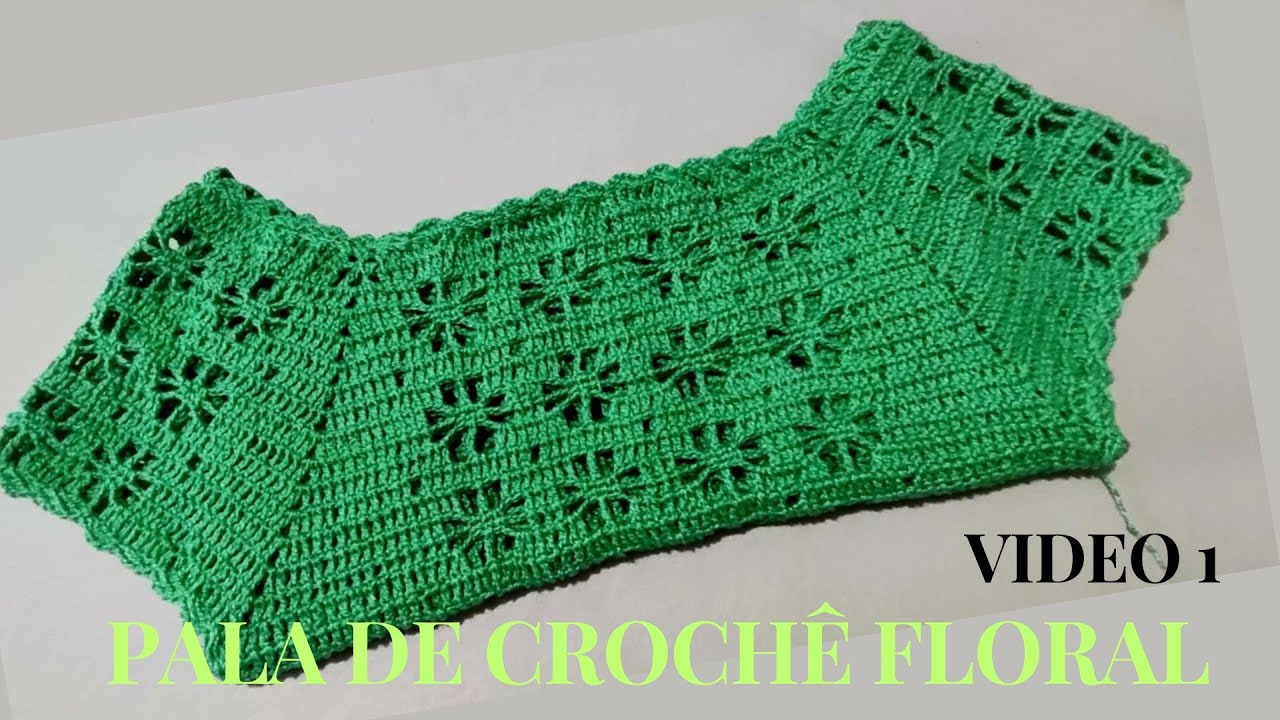 PALA CROCHE FLORAL - VIDEO 1 TAMANHO M