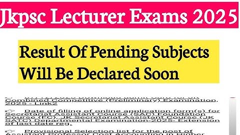 Jkpsc 10+2 Result Of Other Subjects || Lecturer Results will Be Declared Soon || Other Subjects 