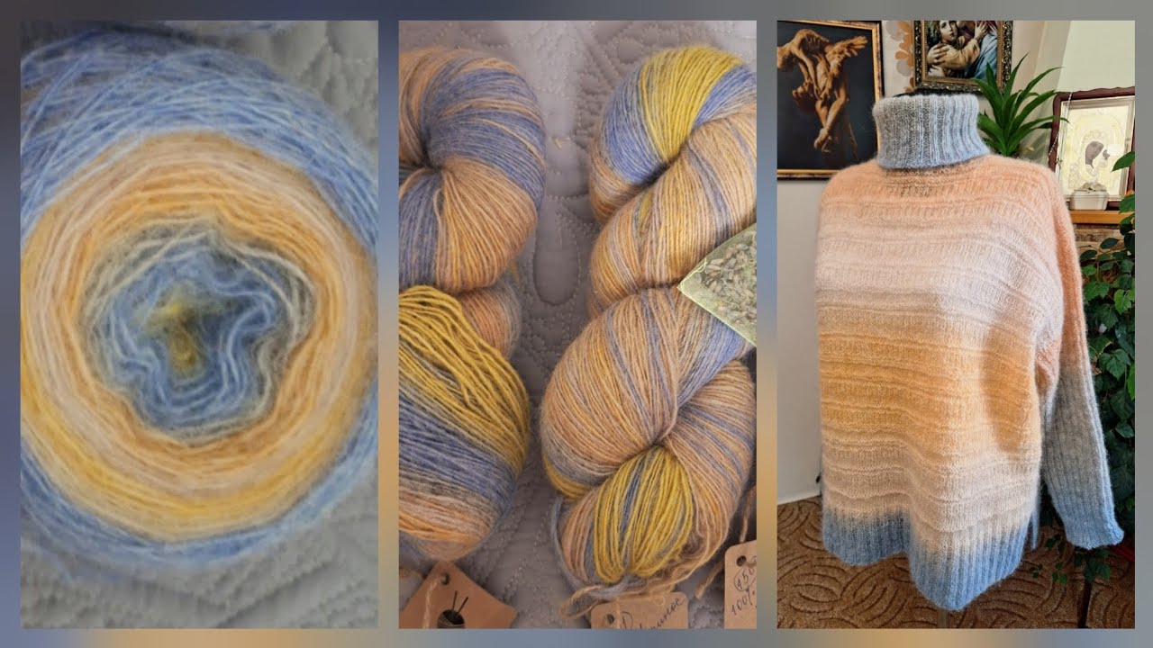 Теплий светр із дундаги . Warm wool sweater .Затишне в'язання  . Подарунок від підписниці.