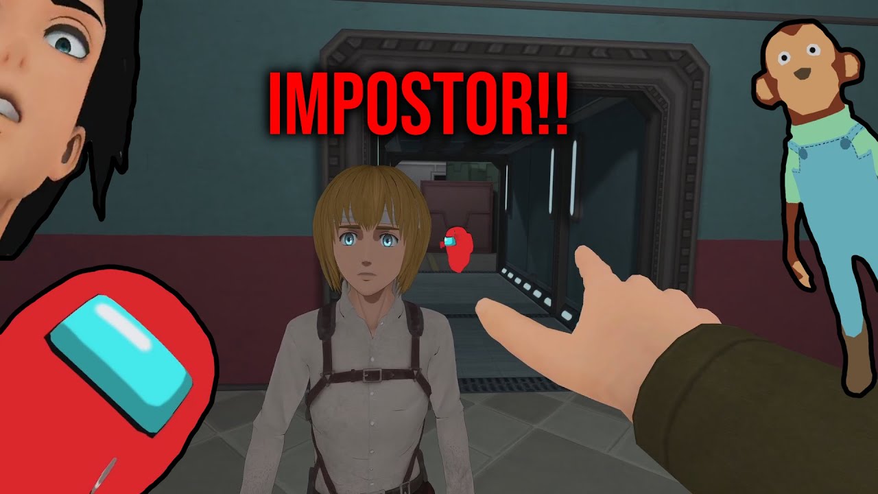 THE SCOUTS GO TO THE AMONG US IMPOSTORS BASE AOT VR
