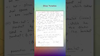 Dirac Notation (Bra & Ket Notation) #shorts