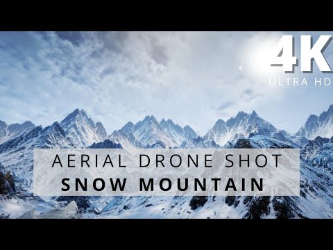 【4K】DRONE FOOTAGE OF MOUNTAIN LANDSCAPE WITH SNOW | SHORT DRONE VIDEO | AERIAL SHOT