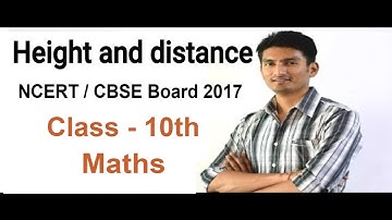 Class 10th SA2 Questions Height and Distance | Part 6 |  NCERT Solutions /CBSE Solutions Board 2017