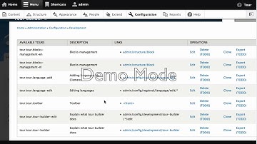 Drupal 8 Tour module and Tour builder module