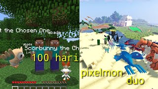 100 hari di minecraft tapi pixelmon duo