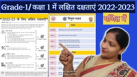 Grade -1/कक्षा-1 गणित विषय में  लक्षित दक्षताएं निपुण लक्ष्य  निपुण भारत मिशन 2026 -27 के अनुसार