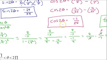 Day 3 HW (1 to 2) Find sin2x, cos2x and tan2x given one trig value and the quadrant
