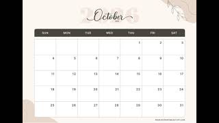 Información 📅 Printable October 2026 Calendar | A4 & US Letter | Portrait & Landscape Actualización