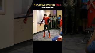 Marvel Superheroes Flips In Real Life vs In Movie ☠️| #marvel #shorts