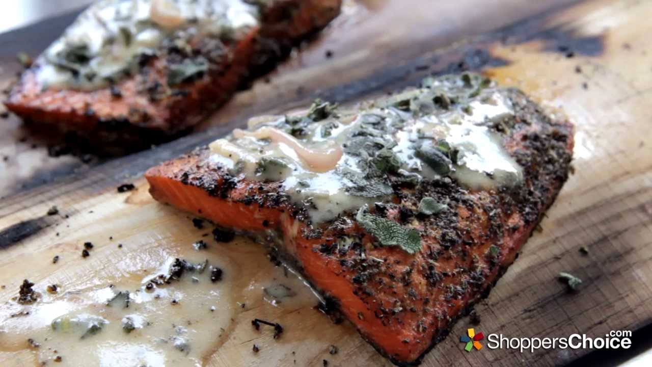 Plank Smoked Salmon Recipe with Sage Lemon Butter Sauce - Cooked on Alfresco Pizza Oven - YouTube