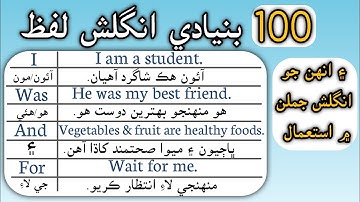 100 Basic English Words & Sentences with Sindhi Translation | English vocabulary | English in Sindhi