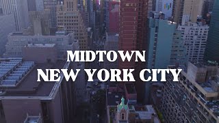 4K 1 Hr Midtown New York City Drone Aerial Cinematic Footage Background Video