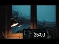 Silent Pomodoro 25/5 for Programming 🌧️ | Cozy Study Timer (No Music, Just Focus)