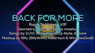Back For More - Rage To Victory VIP mashup