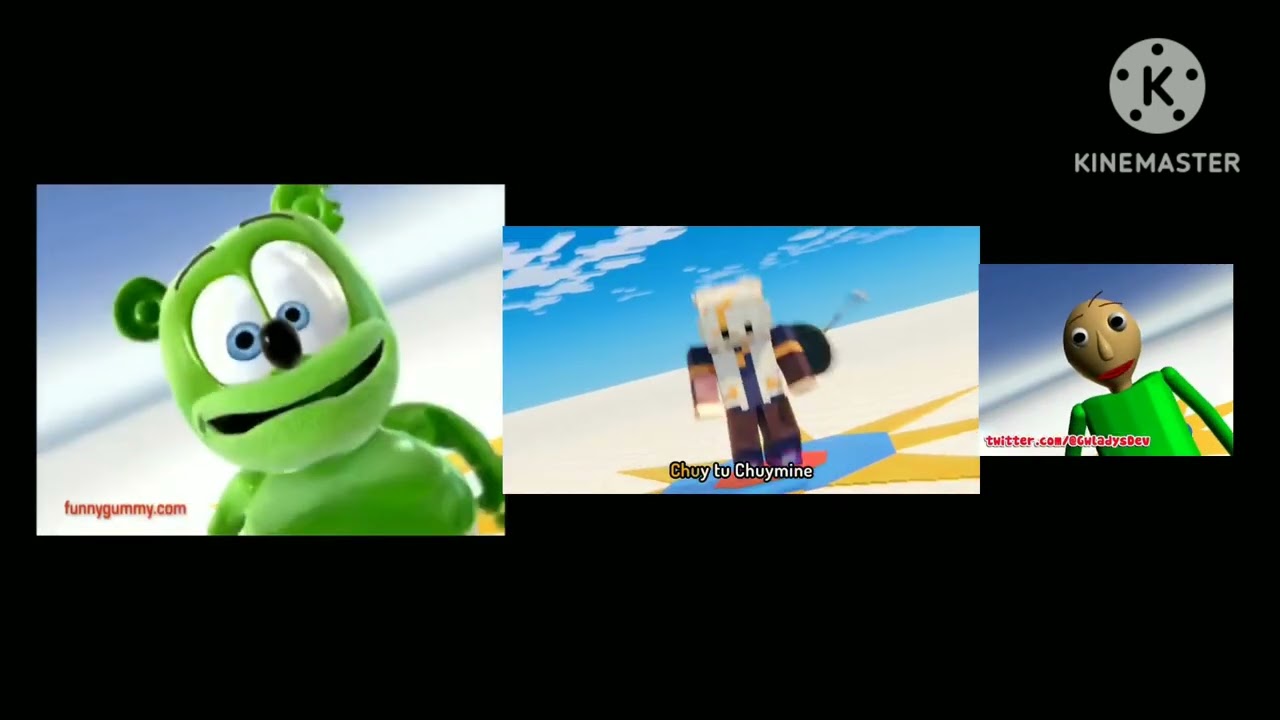 Gummibar vs Yo soy tu Chuymine vs Baldi's Basics Gummy Bear song (VIDEOS NO ROBADOS) Muchas Gracias