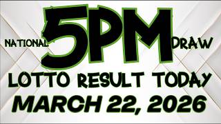 Lotto Result Today 5pm March 22, 2026