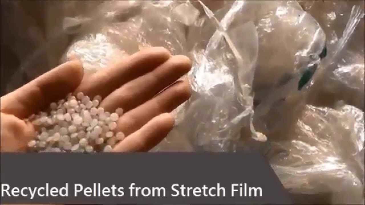 PE stretch film recycling machine YouTube