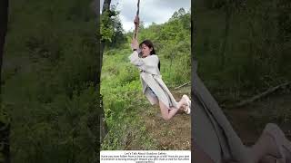 Tree Swing Fail – Woman Falls While Hanging from a Branch 🌳