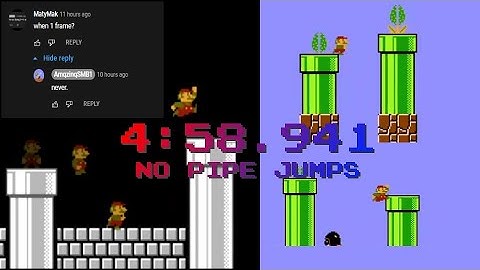 Super Mario Bros. Any% With No Pipe Jumps in 4:58.941 *WR*