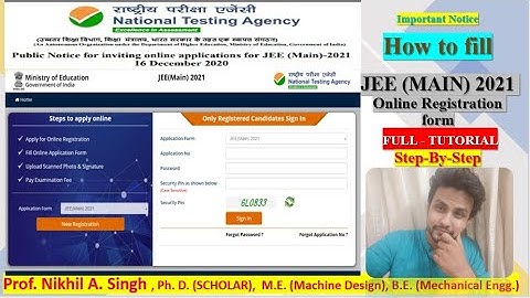 How to fill Online JEE (Main) 2021 application form Step by Step/ Complete tutorial