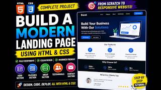 Build a Modern Landing Page with HTML & CSS | Complete Responsive Website Tutorial for Beginners