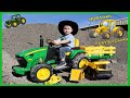 Tractors working on the farm for kids Rubble tractor moving rocks Real tractors for children