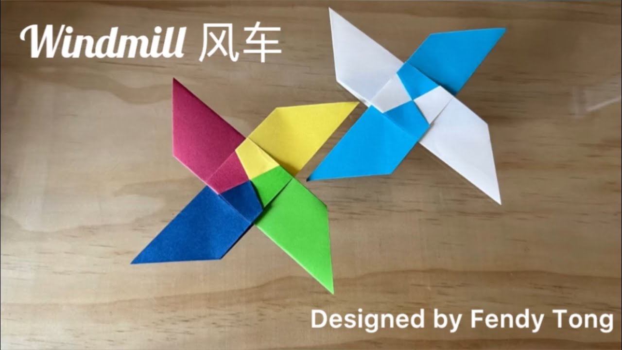 Origami Windmill/ Ninja Star 折纸风车 - YouTube