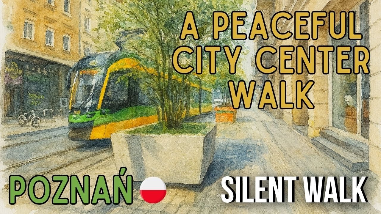 Silent Walk in Poznań – Święty Marcin & Mickiewicz Park - Poland 🇵🇱
