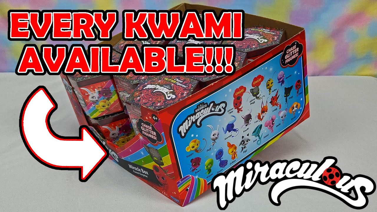 In Stock: Miraculous Ladybug Miracle Box Kwami Surprise- Chase Glitter  Figures!