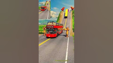 Dumper Truck & Buses vs Logs Trailer  VS Wood Street Crash #beamngdrive #skidder #logloader