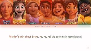 we don't talk about Bruno without music  + color coded Lyrics         From (encanto) 💜🤎