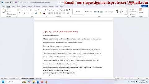 Topic 5 DQ 2 / NSG 322: Behavioral Health Nursing.
