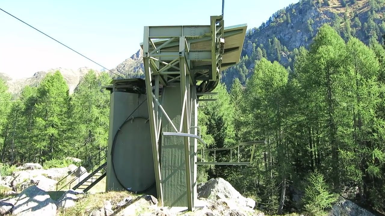 Olivone - Luzzone Staumauer Luftseilbahn Bergfahrt Seilbahn téléphérique cable car