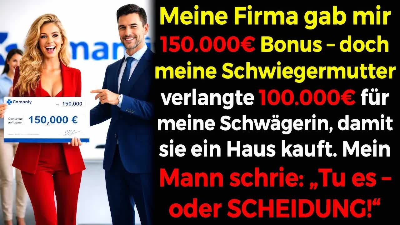 Meine Firma gab mir 150 000€💰, doch Schwiegermutter fordert 100 000€ für Schwägerin😡❌ Wenn nic