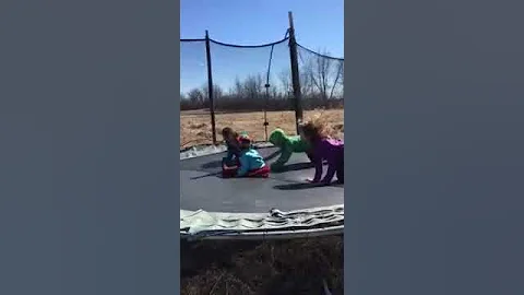Cousins and the trampoline