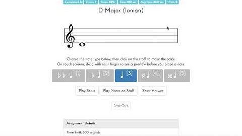 ToneSavvy - Level 9 Scale building up to 3 sharps and 2 flats (Treble)