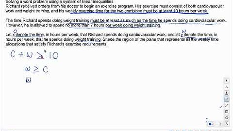 Solving a word problem using a system of linear inequalities