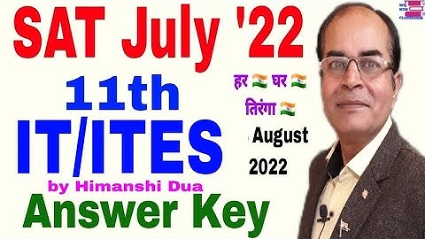 it class 11 sat1 answer key July 2022 by vijay kumar