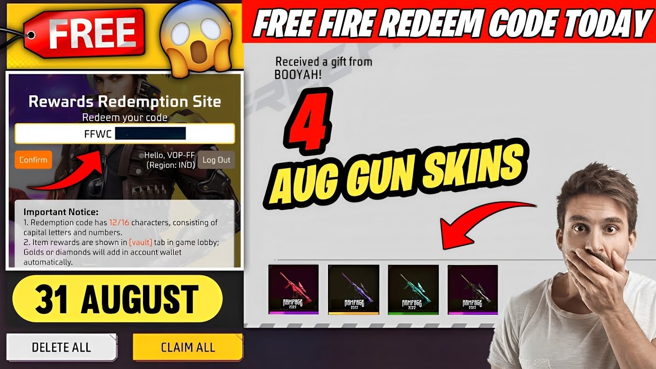 4 aug gun skin redeem code today